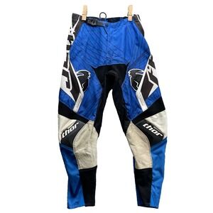 Thor Phase Racing Pants Mens 26-28* Blue Padded Biker Motorcross Off Road Sports